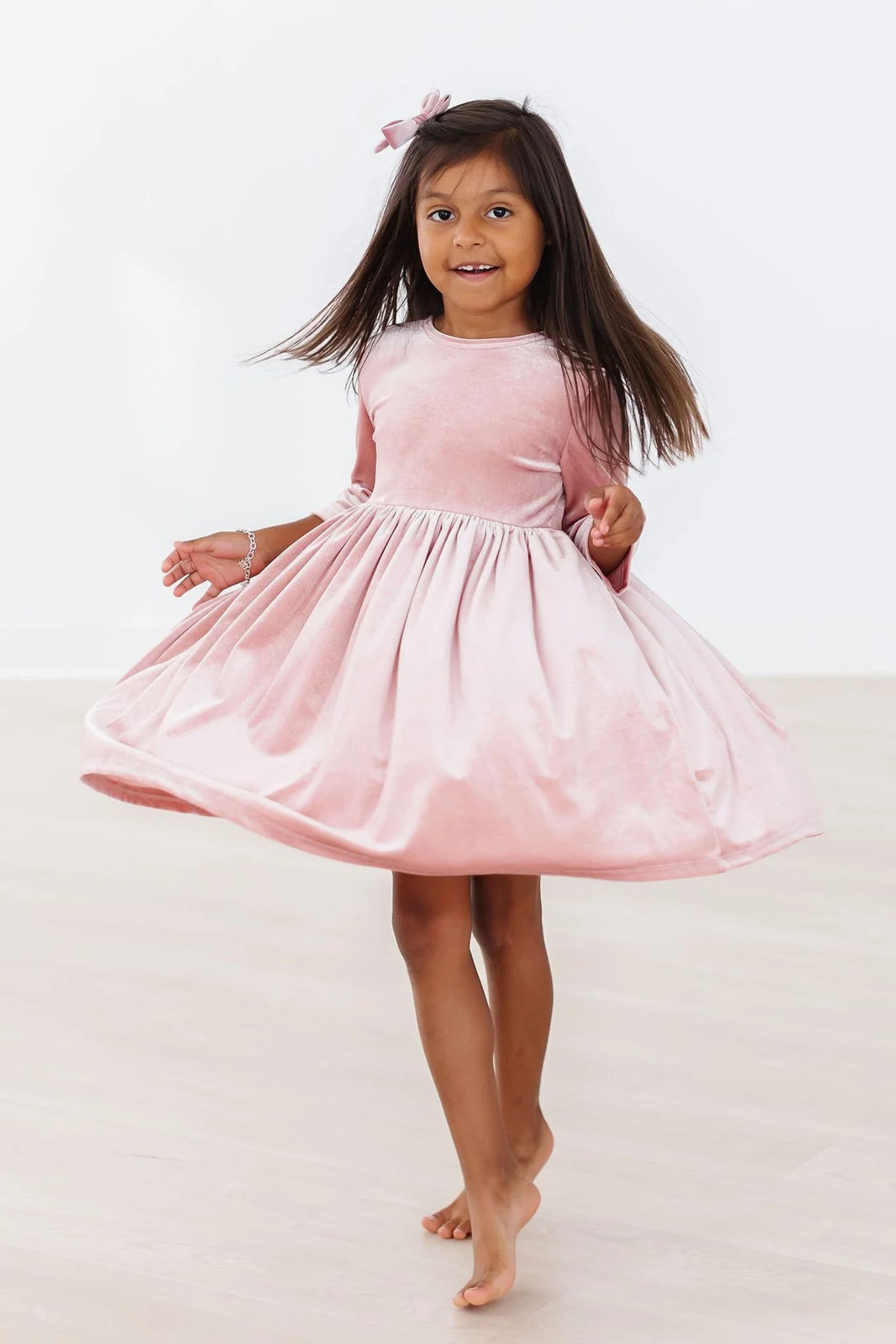 Vintage Pink Velvet Dress