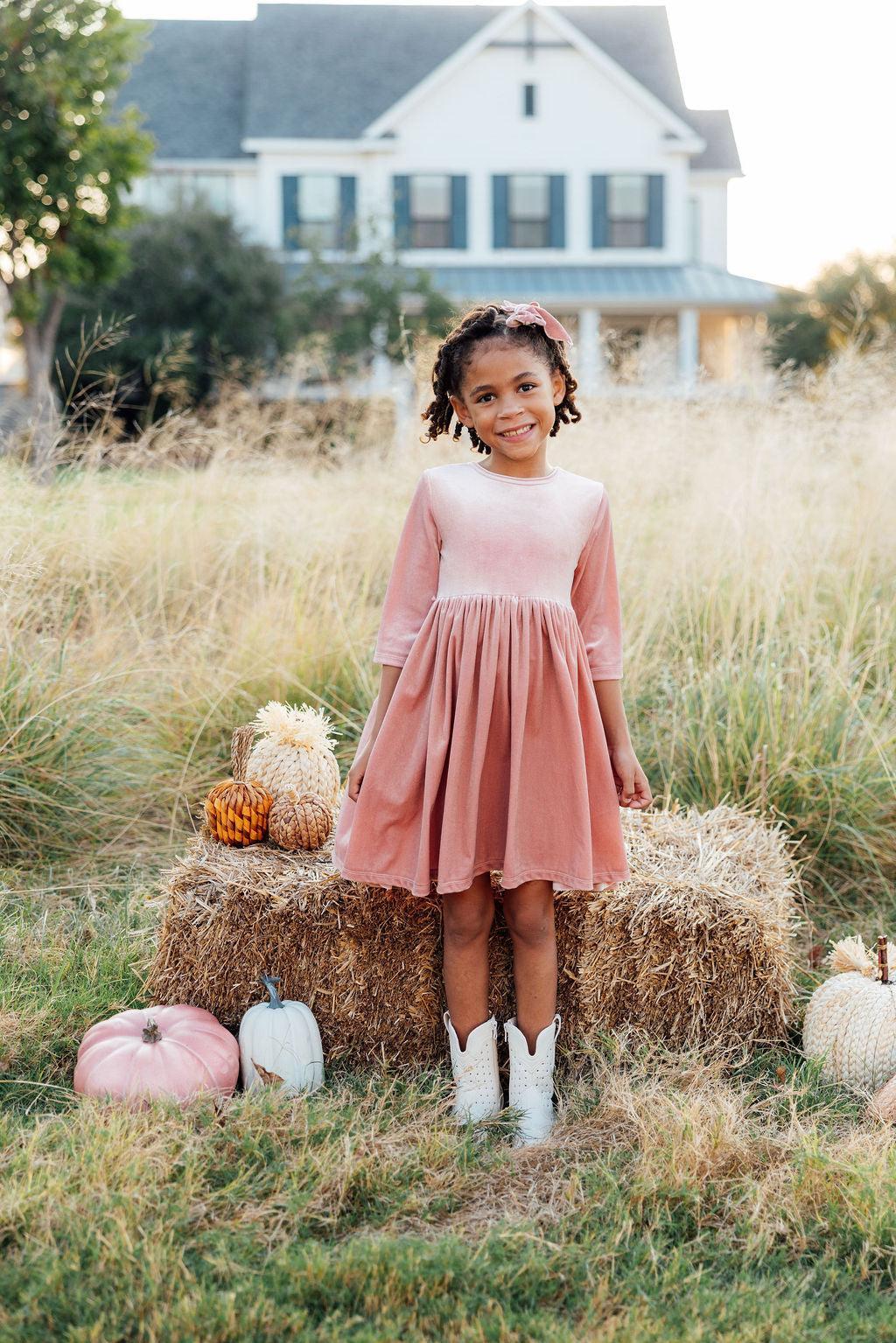 Vintage Pink Velvet Dress