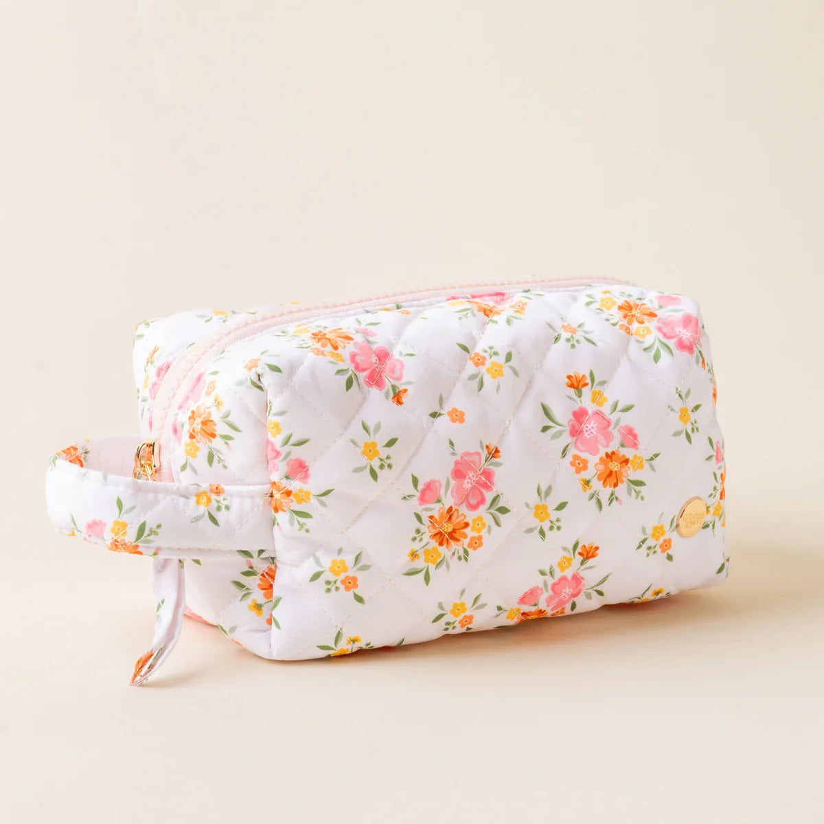Essentials Quilted Cosmetic Pouch Endless Daydream Cream