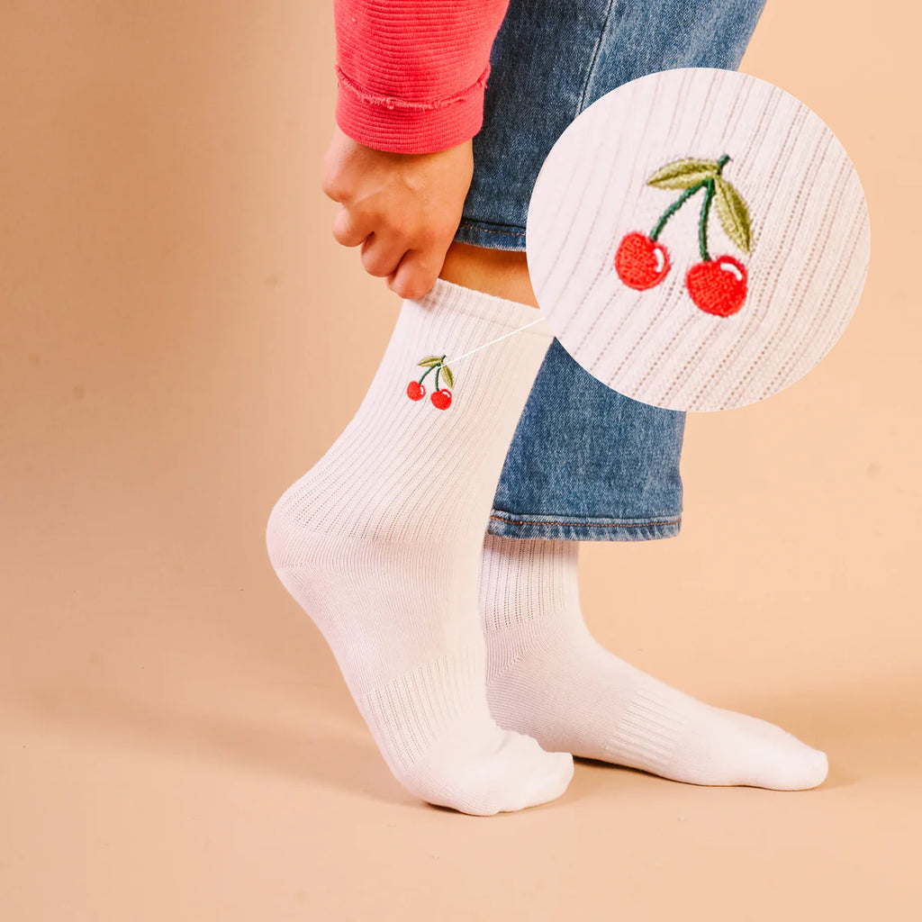 Embroidered Crew Socks
