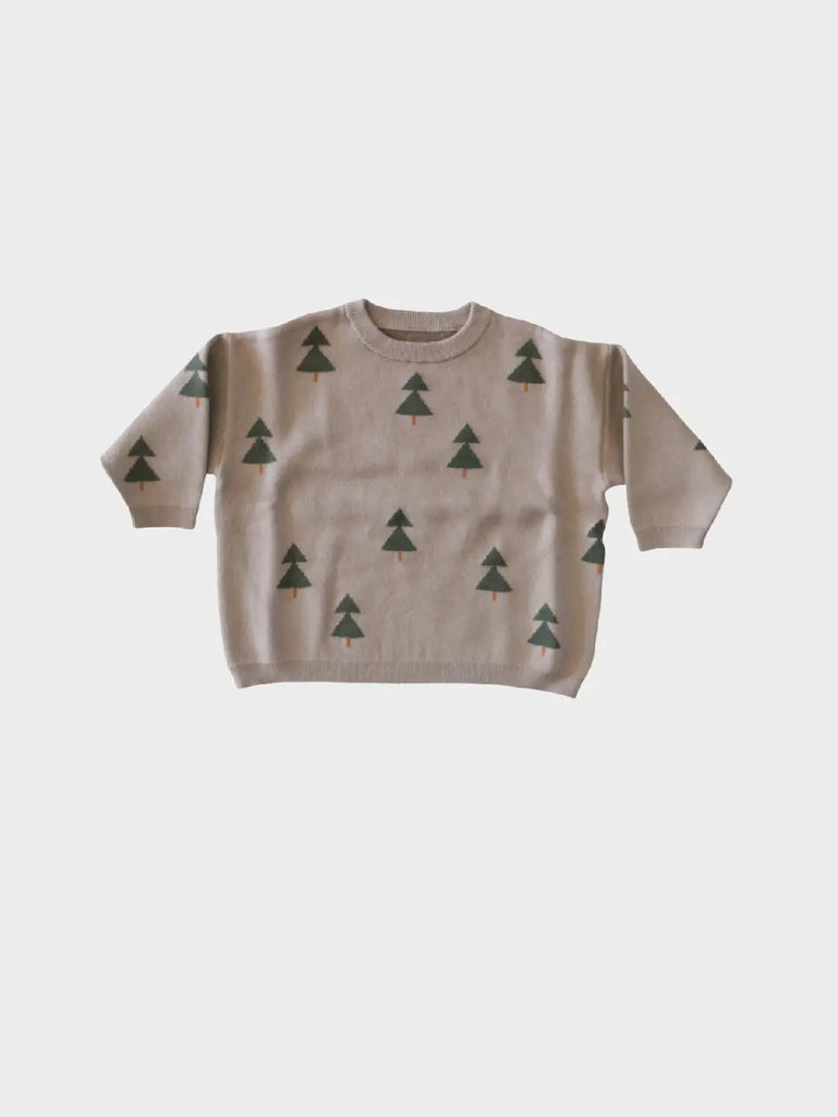 Kids Jaquard Knit Sweater in Winter Trees