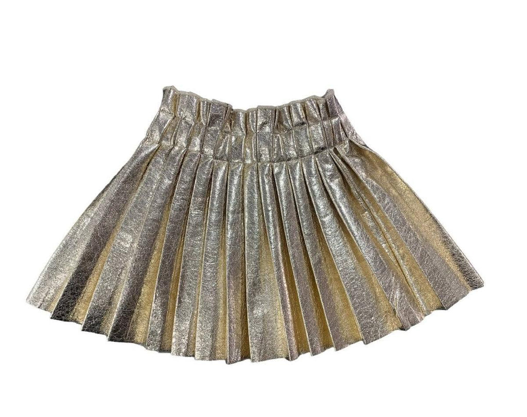 Foil Pleated Skirt Gold