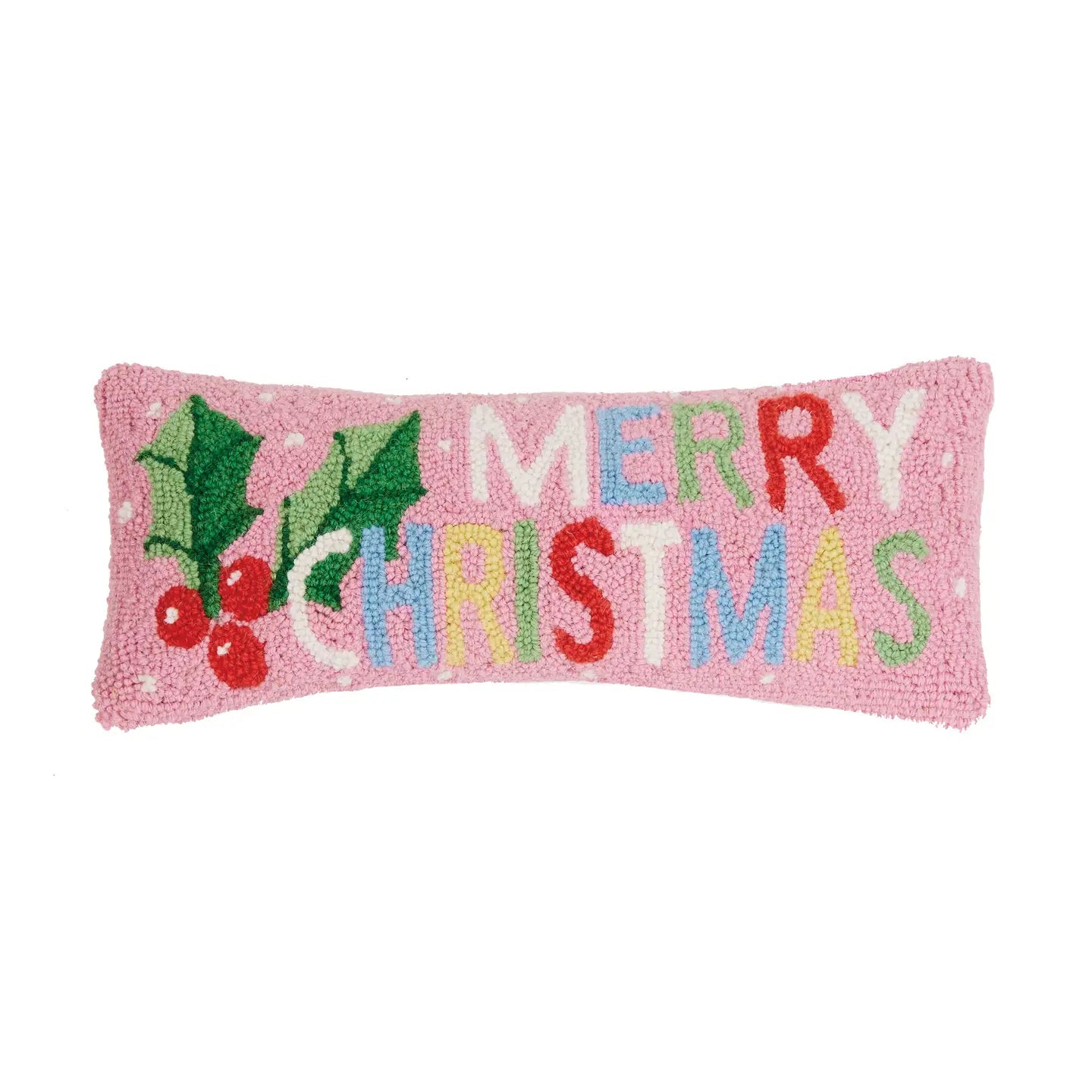 Merry Christmas Hook Pillow Pink