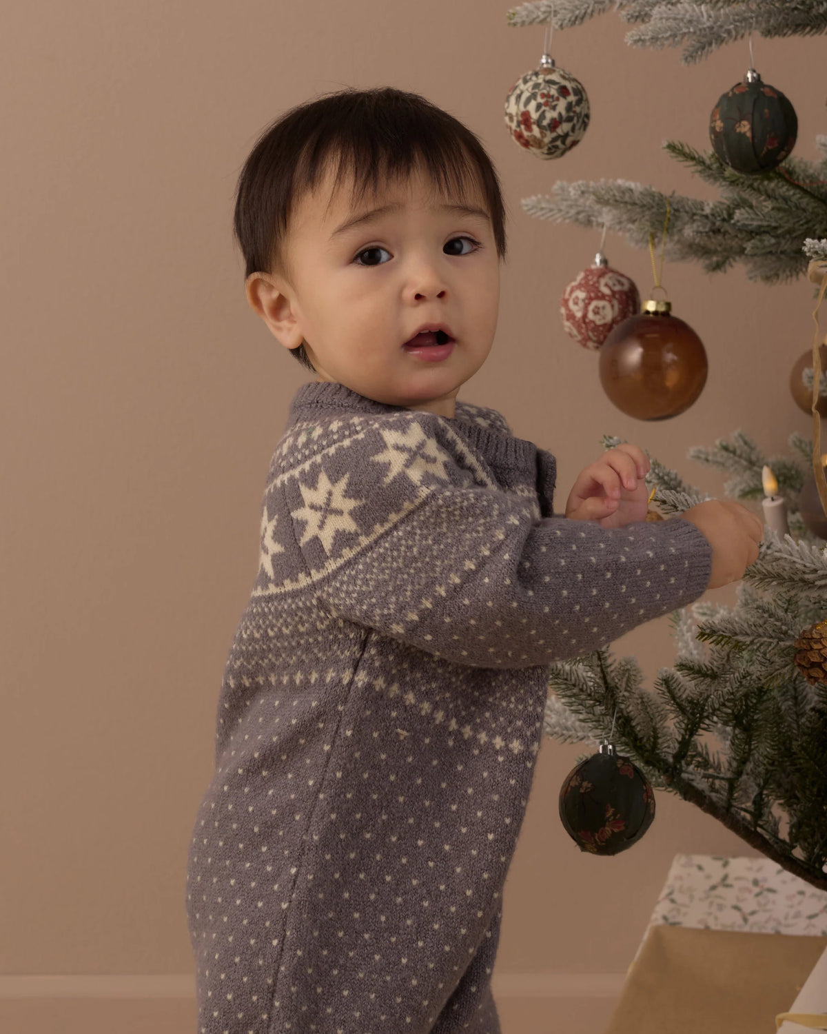 FAIR ISLE ROMPER SLATE