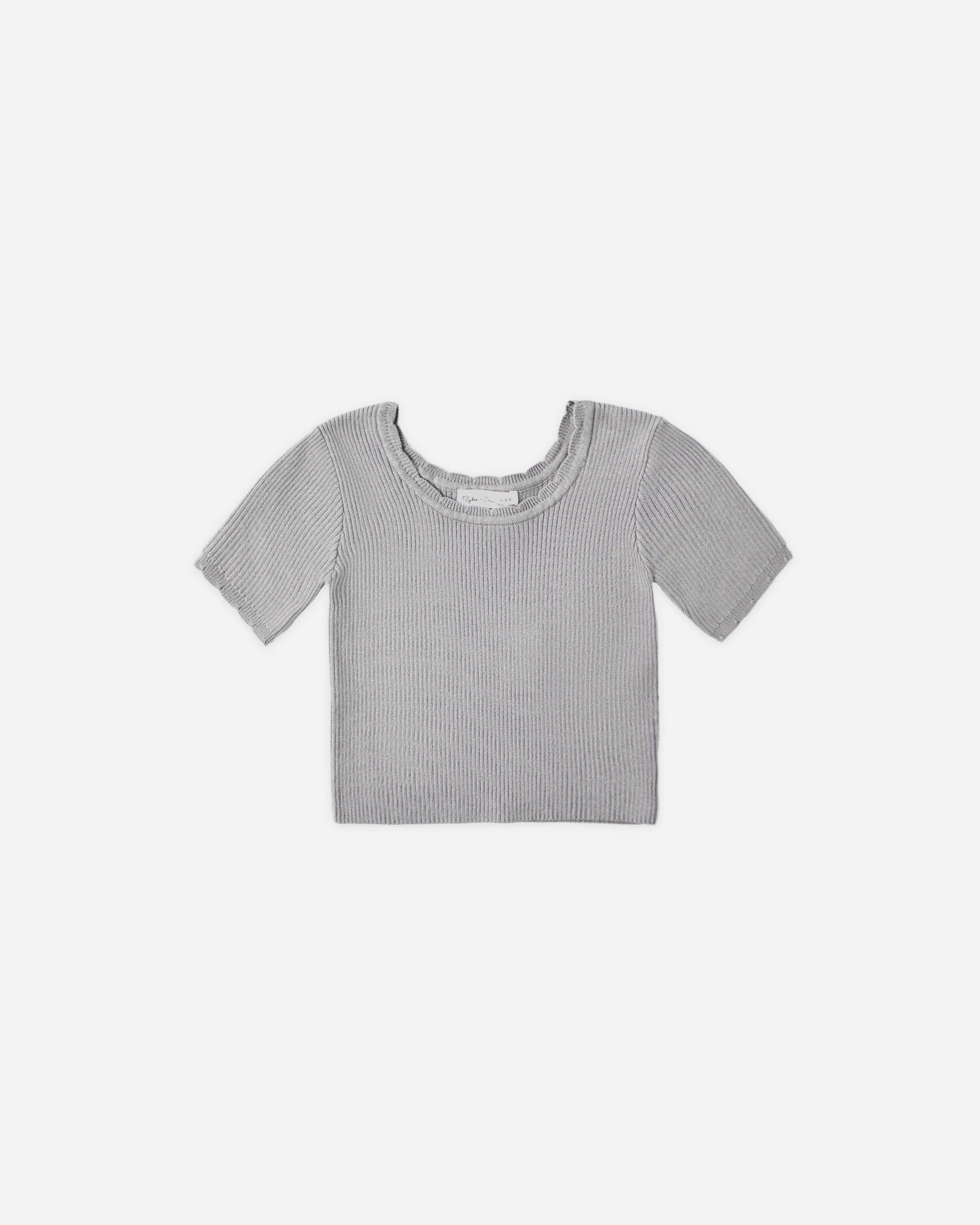 SCALLOP TEE DUSTY BLUE