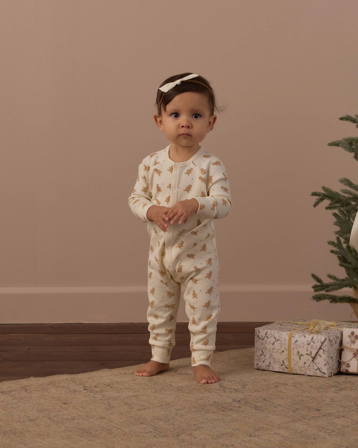 ORGANIC LONG JOHN PAJAMAS GINGERBREAD