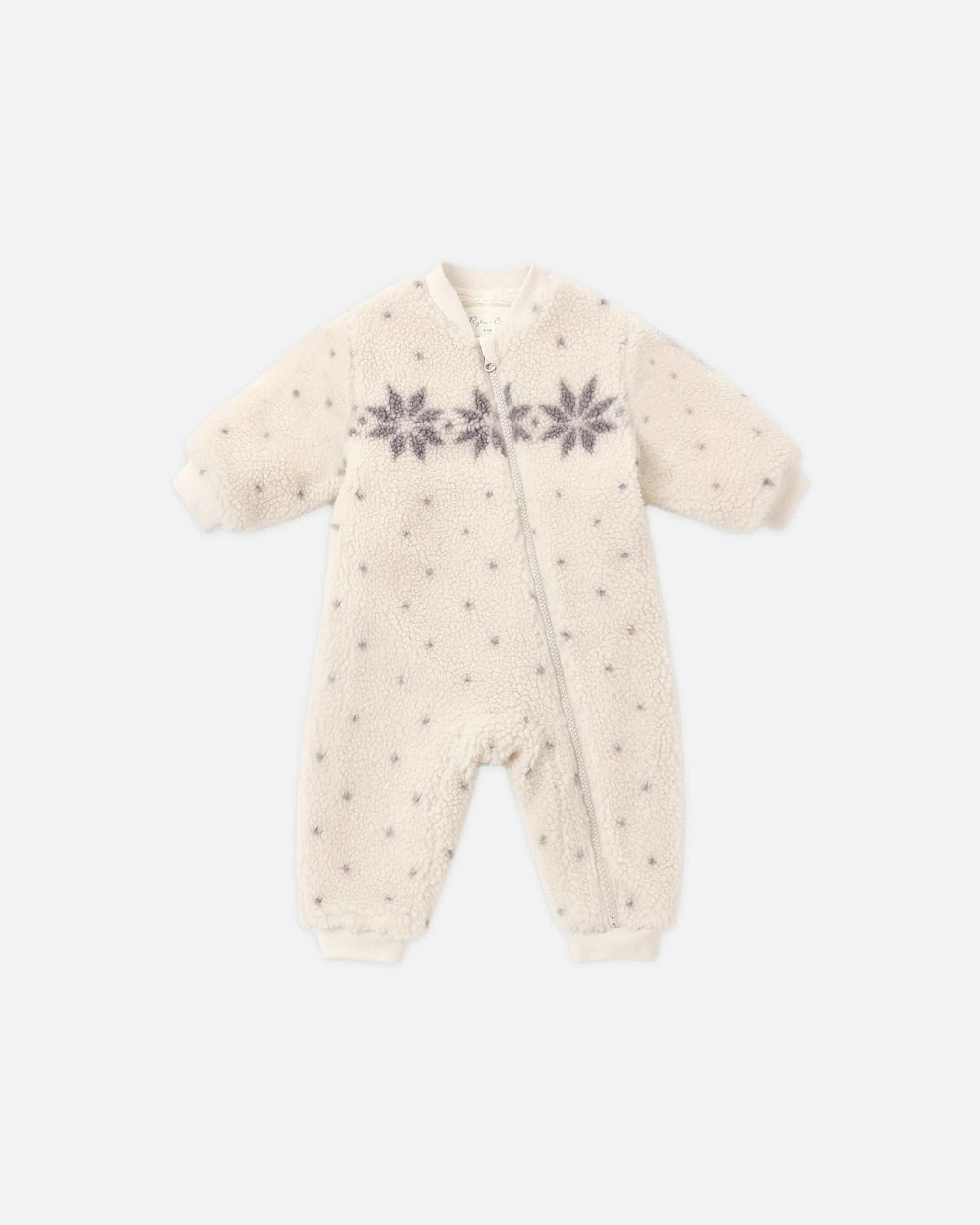 SHEARLING BABY JUMPSUIT NATURAL FAIR ISLE