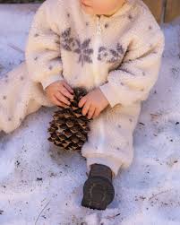 SHEARLING BABY JUMPSUIT NATURAL FAIR ISLE