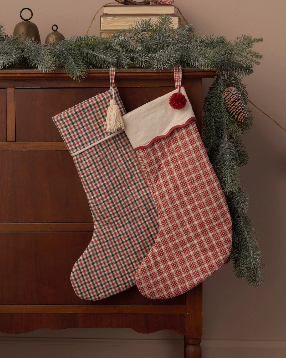 NOEL STOCKING RUBY PLAID