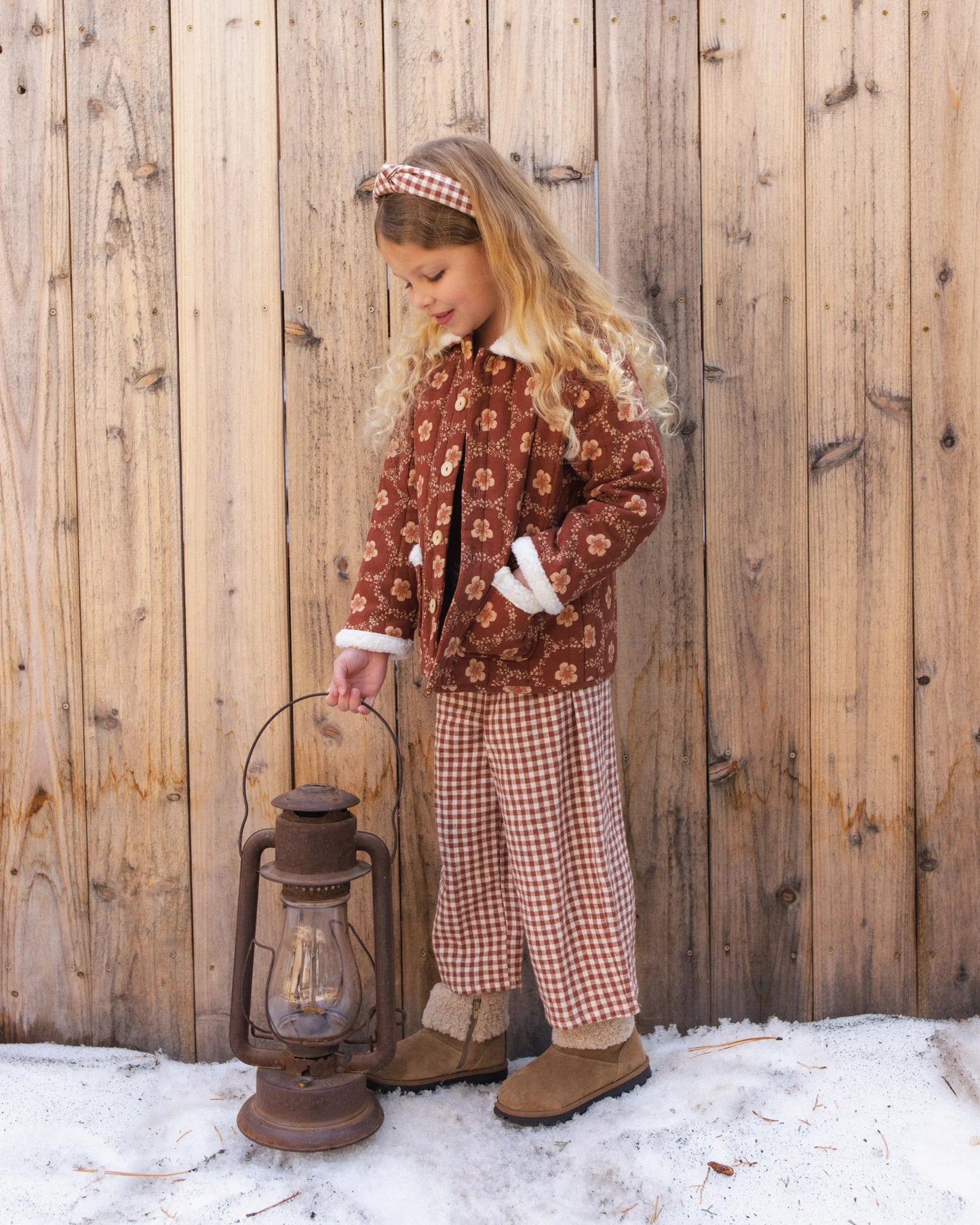 WIDE LEG PANT BRICK CHECK