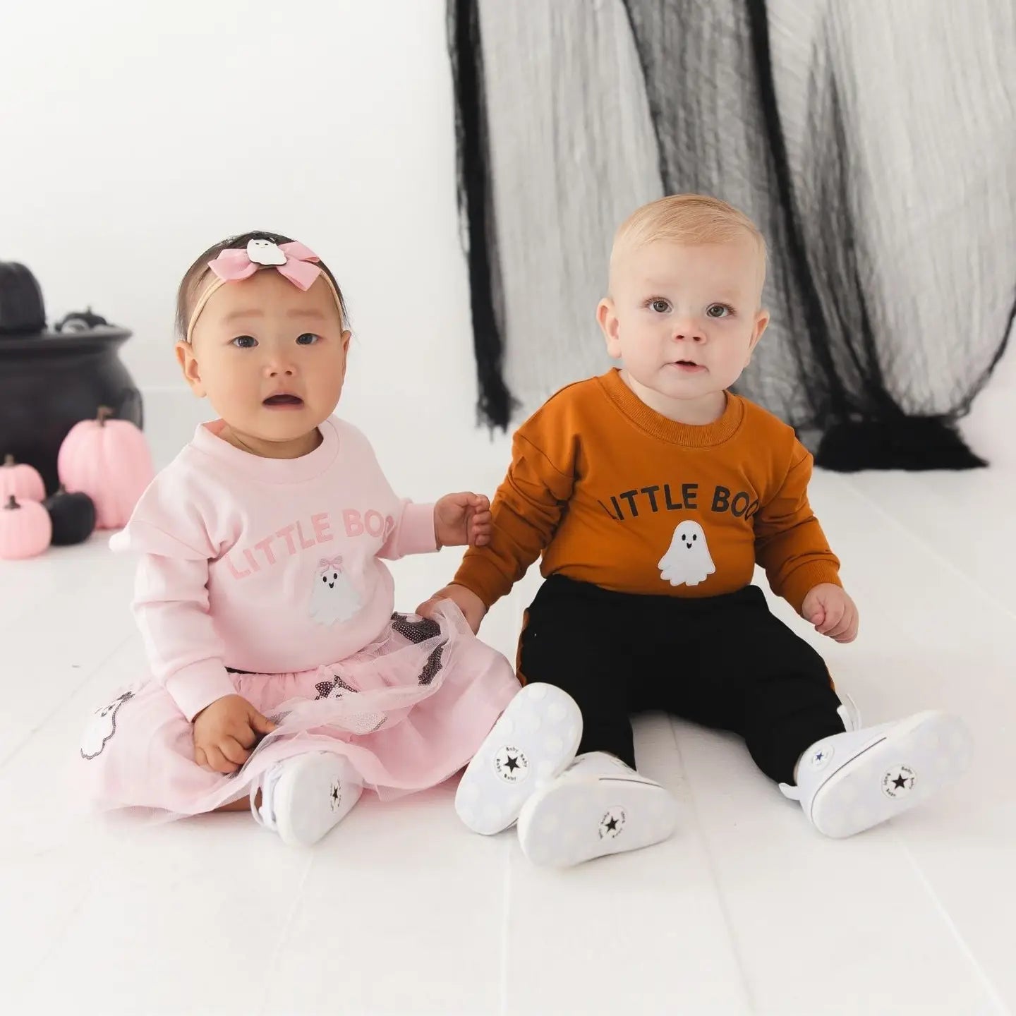 Little Boo Patch Halloween LS Romper