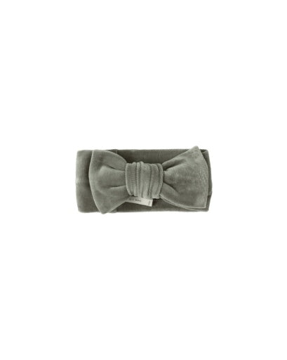 VELOUR BOW HEADBAND || FOREST