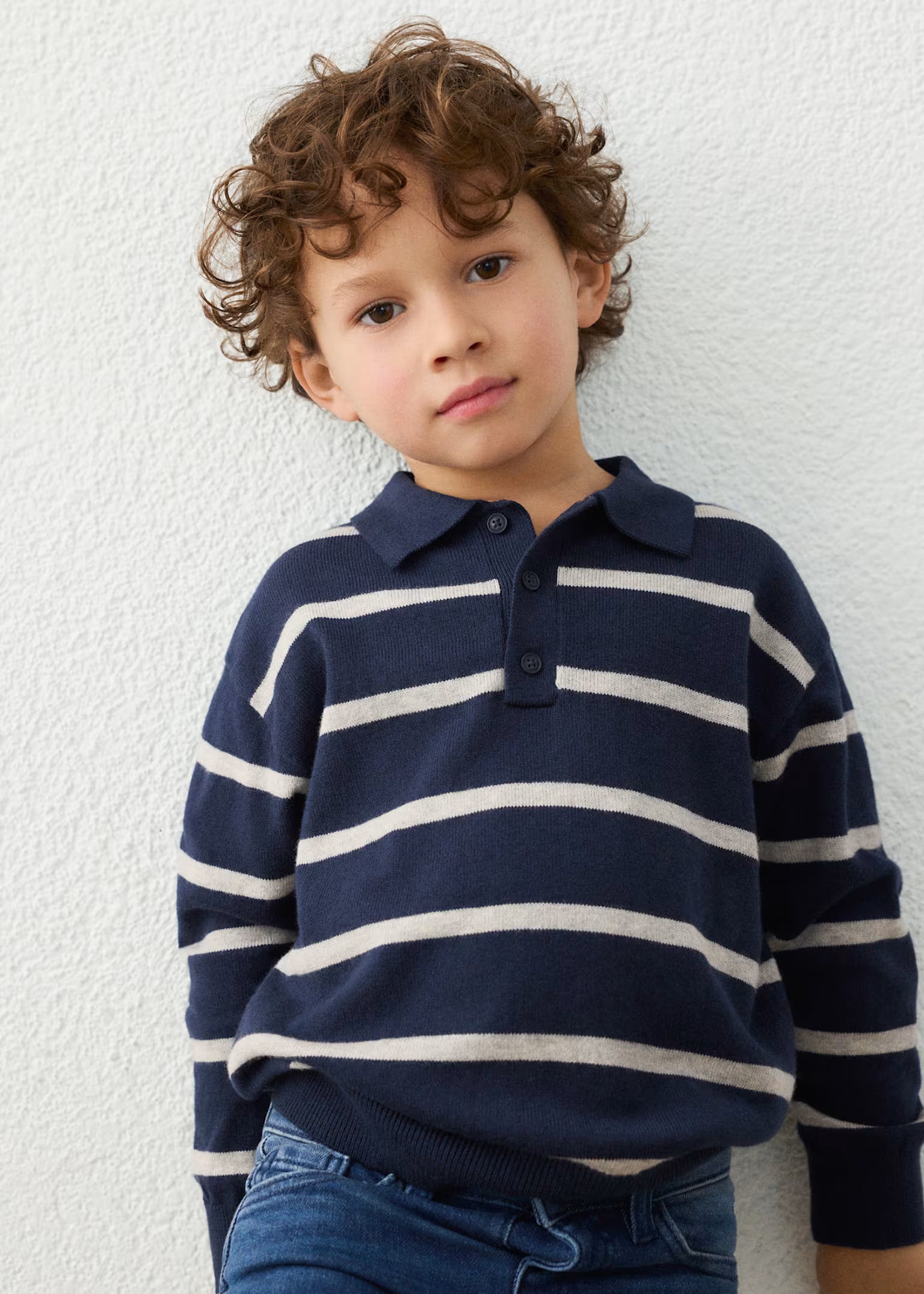 Mayoral Stripe Knit Polo