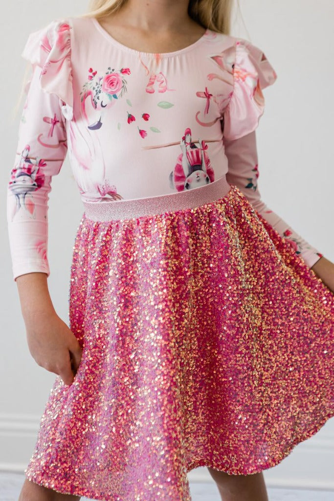 Hot Pink Sequin Skirt