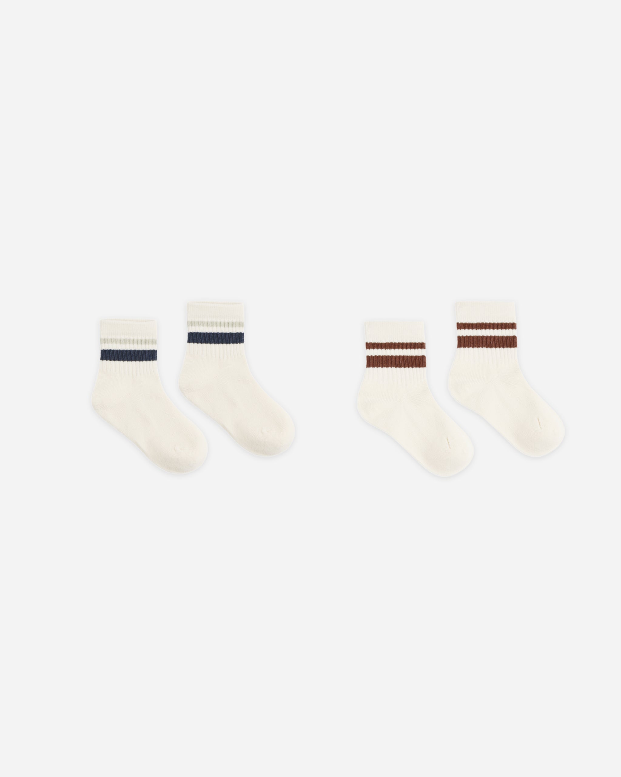 STRIPE SOCKS, 2-PACK FOG, MULBERRY