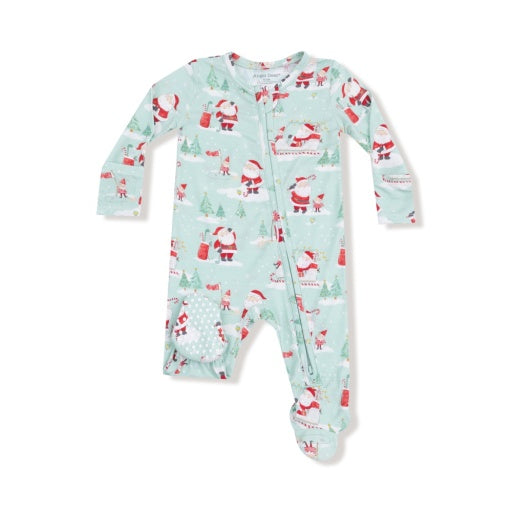 Golfing Santa and Elves - 2 Way Zipper Footie