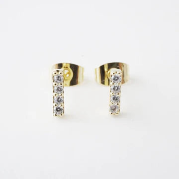 Flat Drop Crystal Bar Earrings