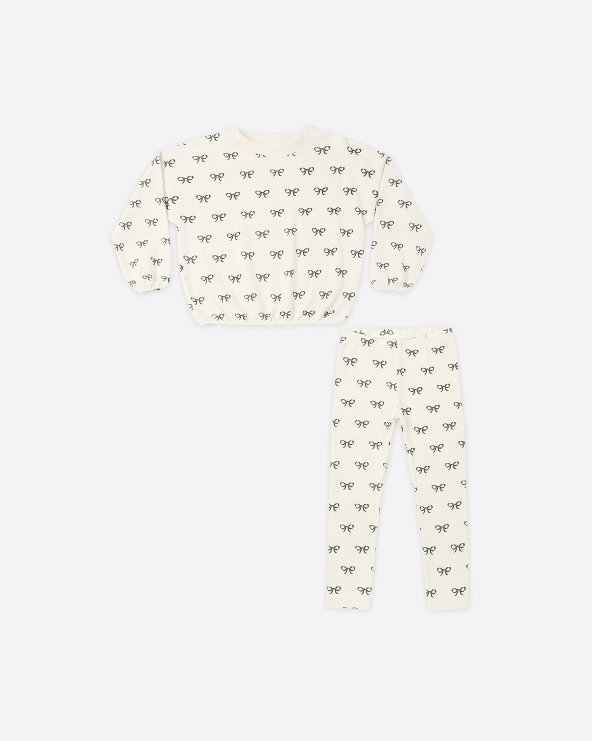 SPONGEY KNIT SET EVERGREEN BOWS