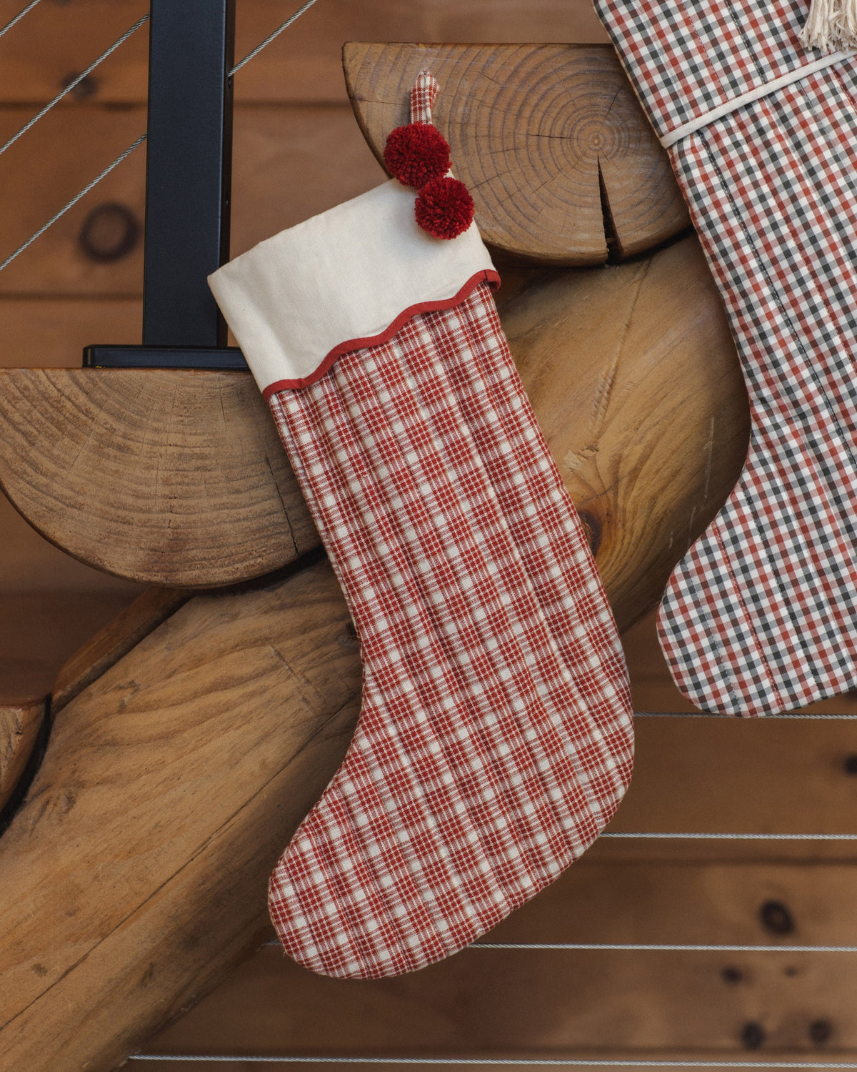 NOEL STOCKING RUBY PLAID