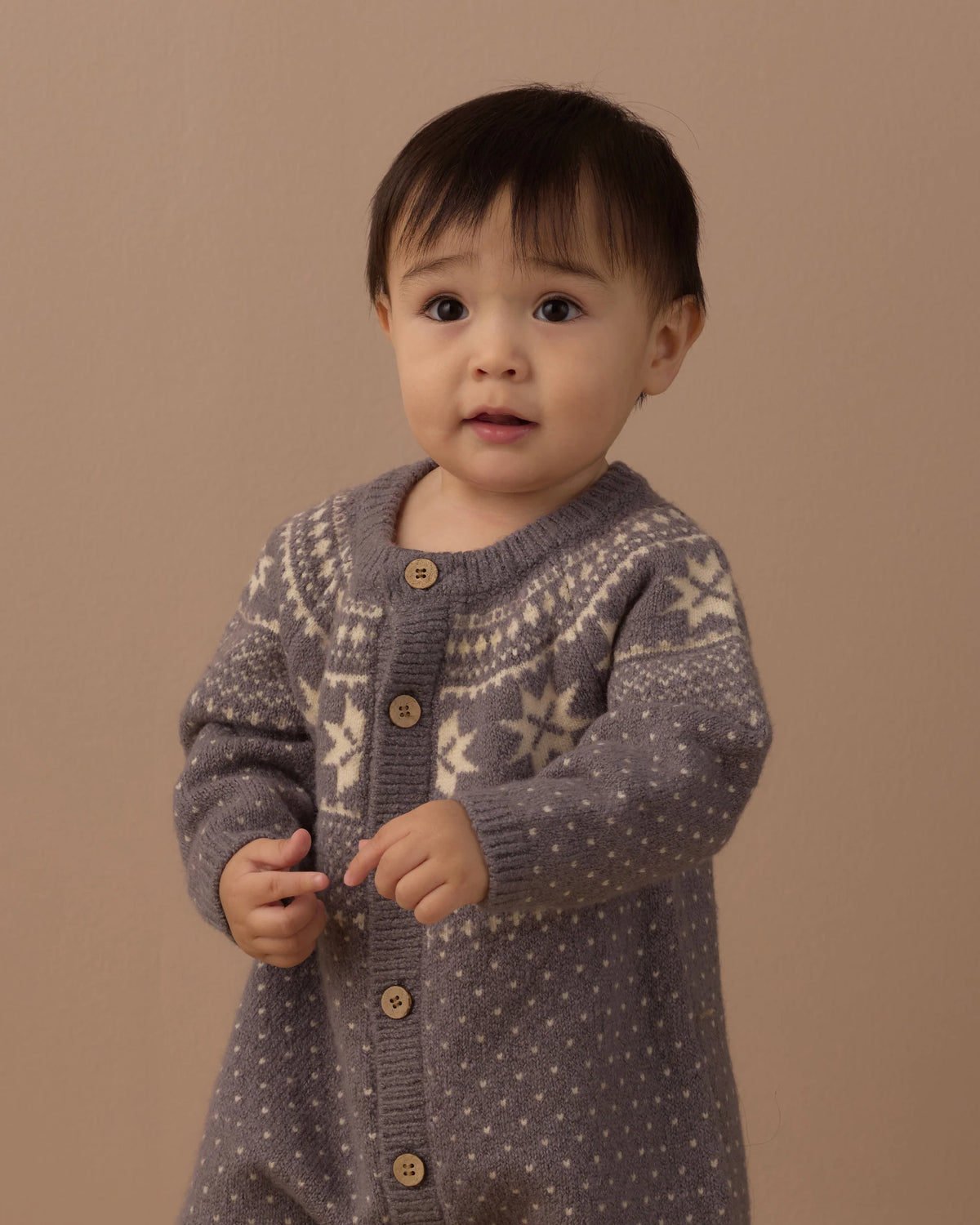 FAIR ISLE ROMPER SLATE
