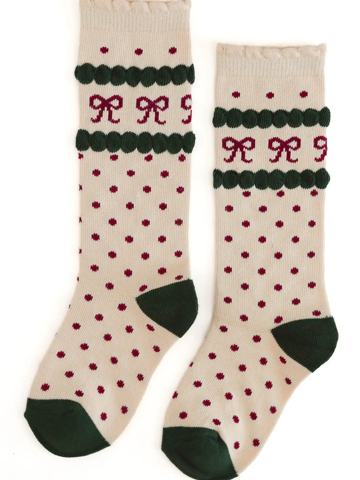 Christmas Bow Knee Socks