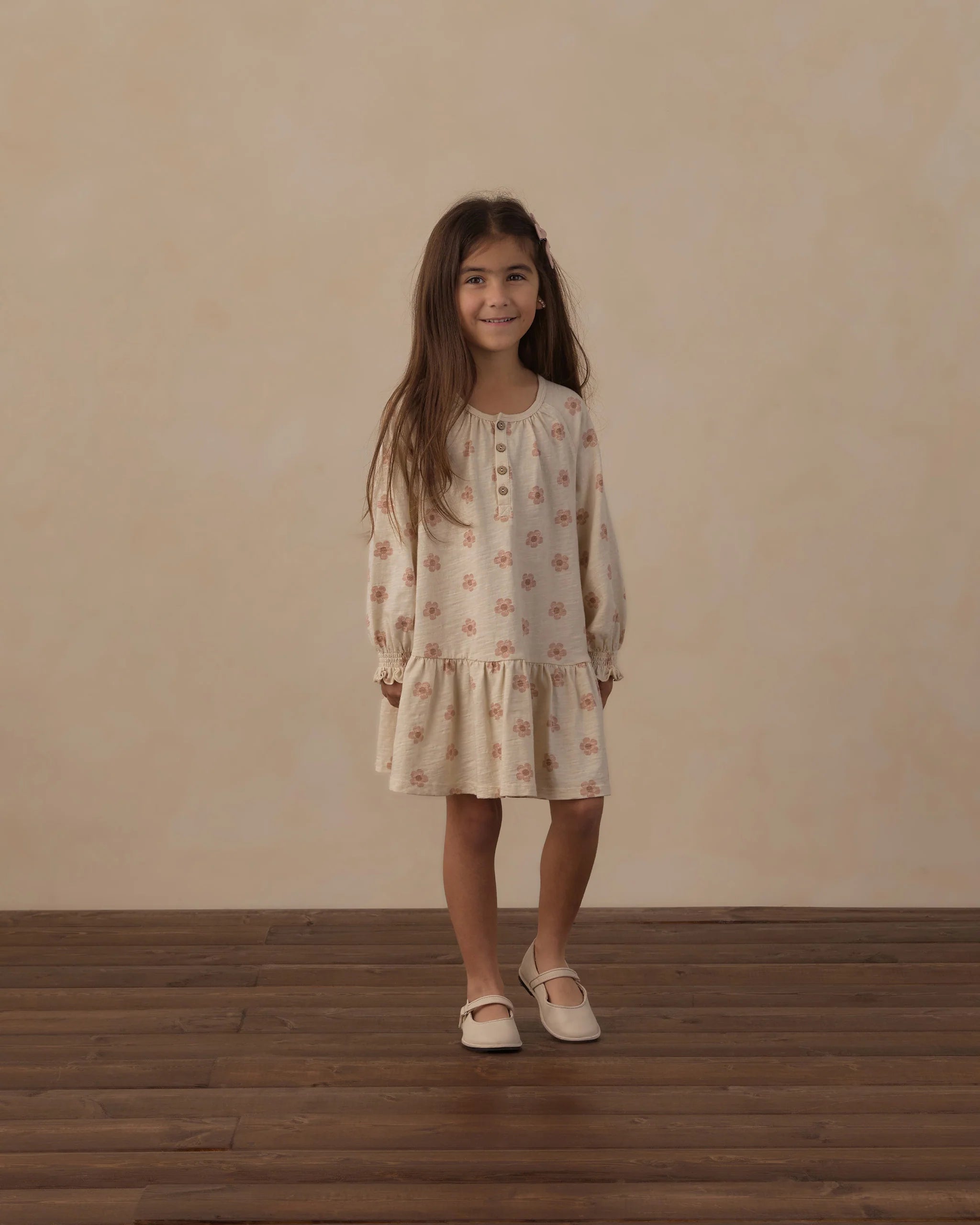 SWING DRESS PINK DAISIES