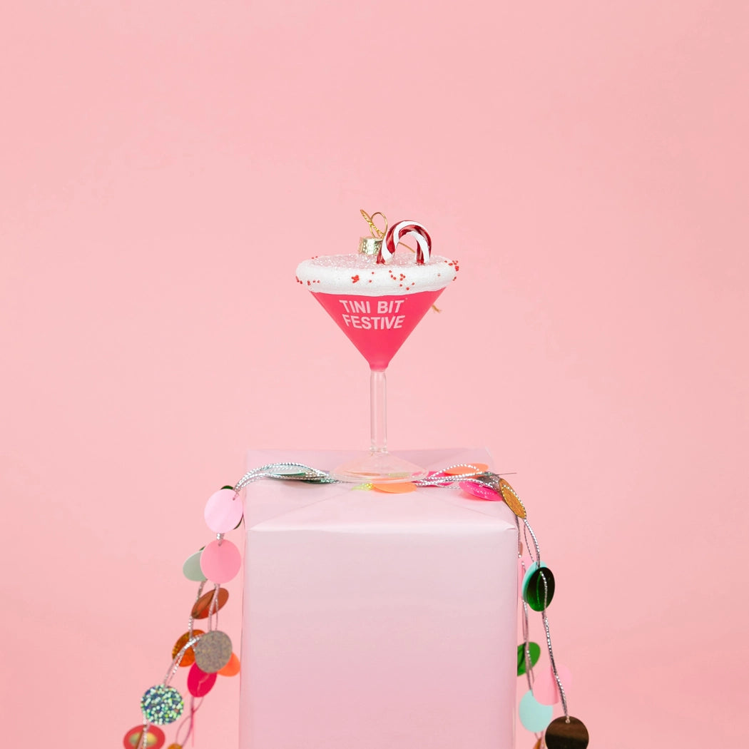 Tini Bit Festive Martini Glass Ornament