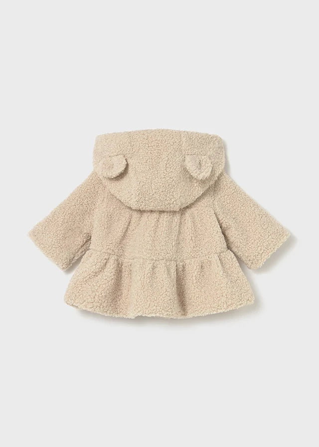 Hooded Terry Zip Sweatshirt with Ears - Cereal