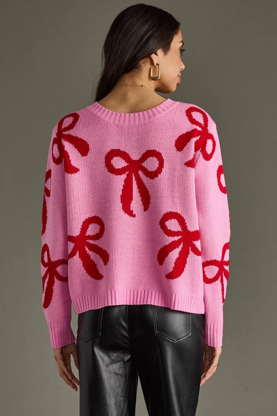 Red & Pink Panache Bow Sweater