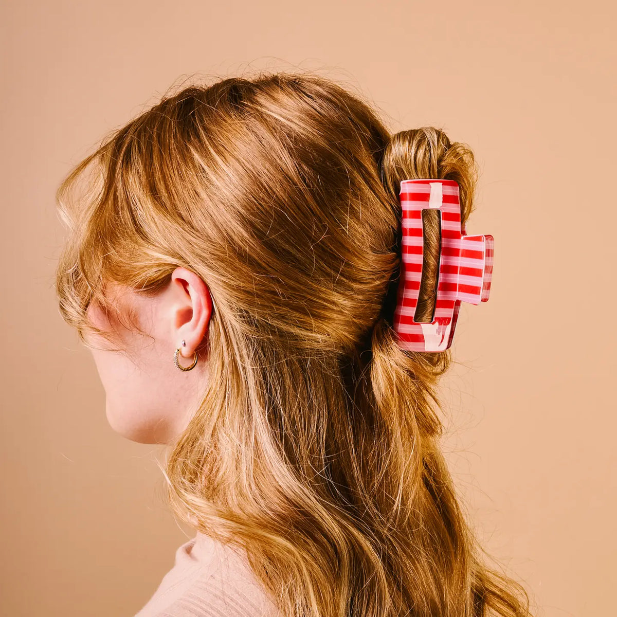 Claw Clip Peppermint Stripes