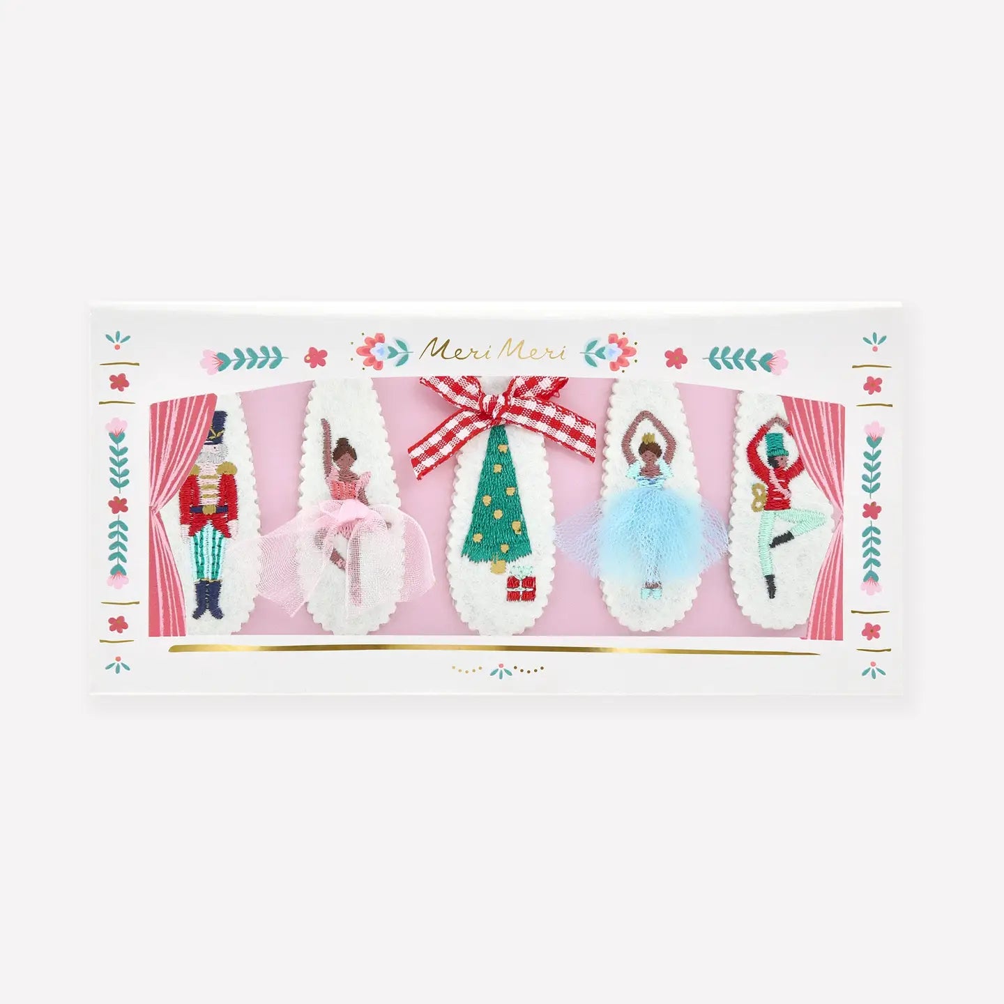 Embroidered Nutcracker Hair Clips