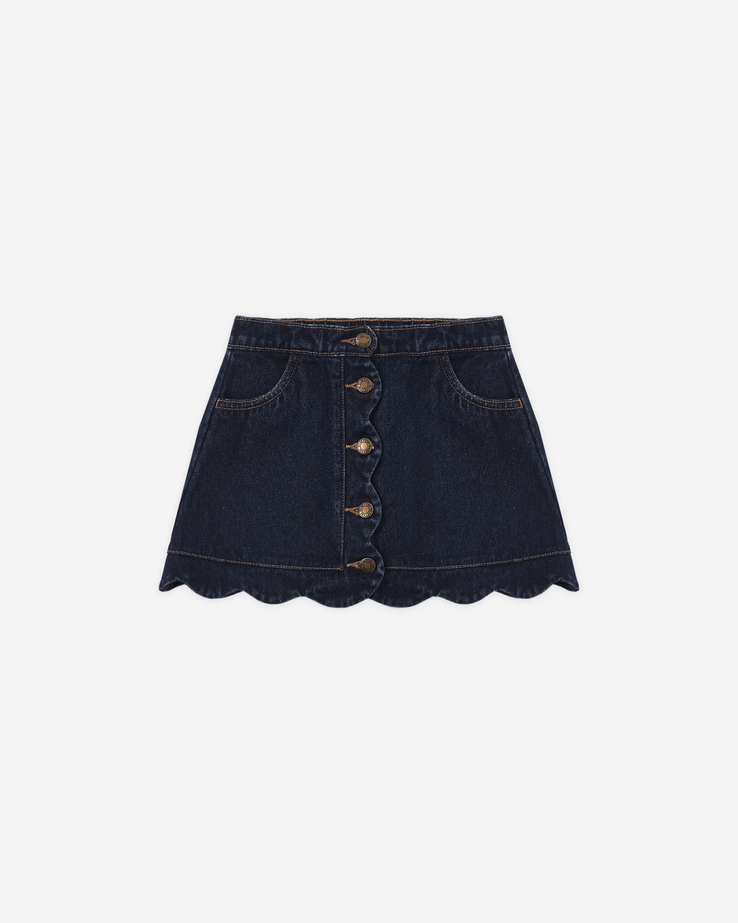 SCALLOP MINI SKIRT DARK INDIGO