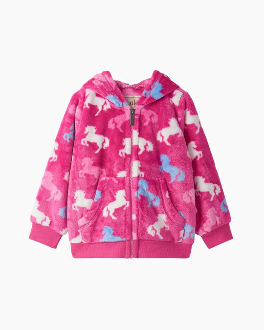 Beautiful Horses Fleece Zip Up Hoodie