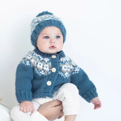 Fairisle Slate Cardigan Sweater