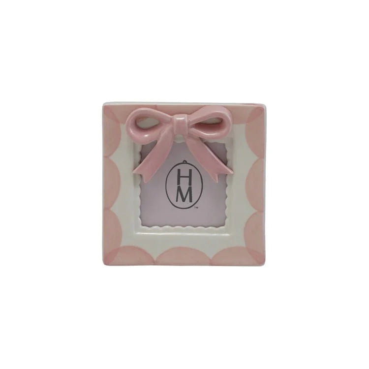 4.5 Square Pink Bow Frame