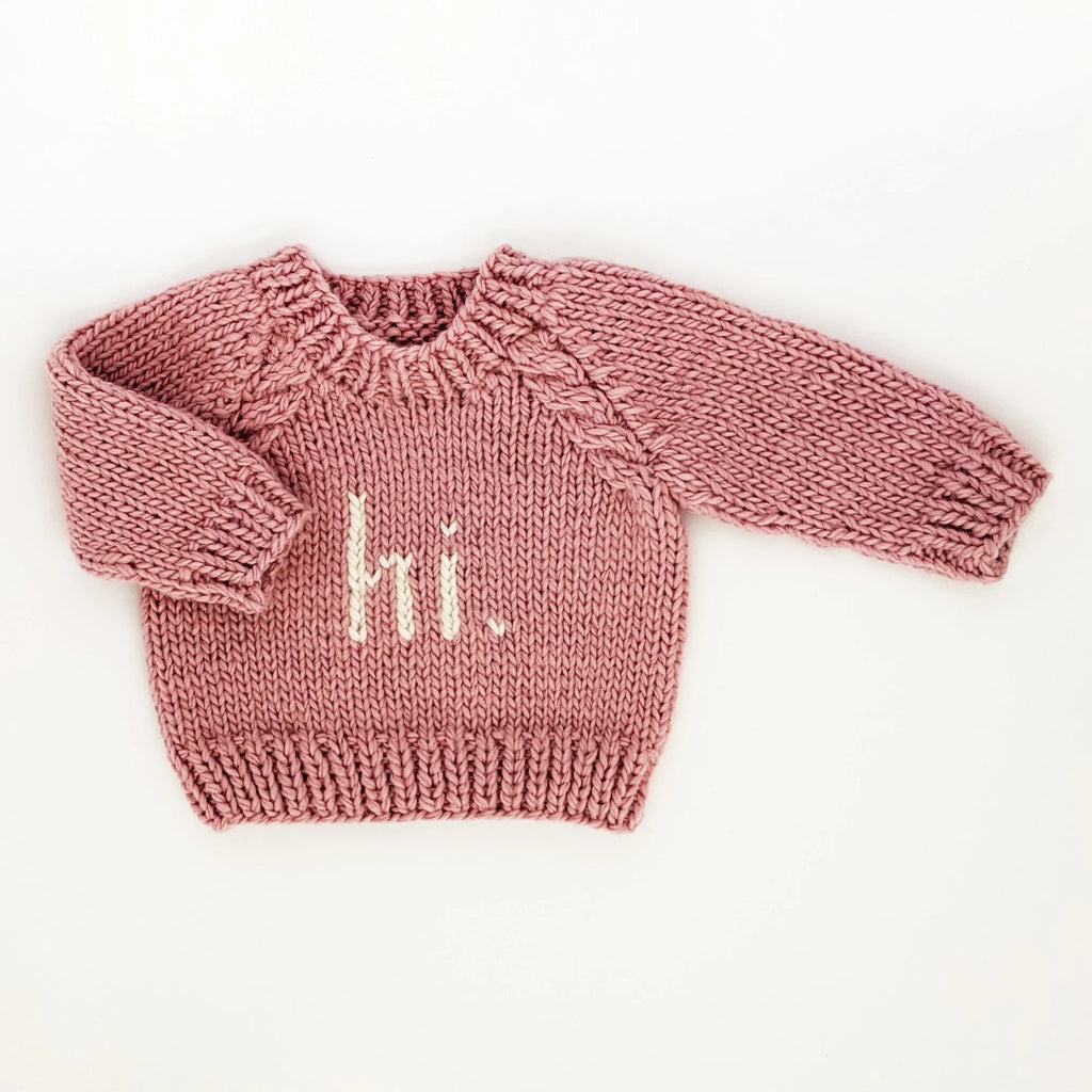 Hi. Knit Crewneck Sweater Rosy 0-6m