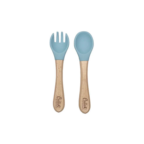 Silicone & Beechwood Toddler Utensil Set