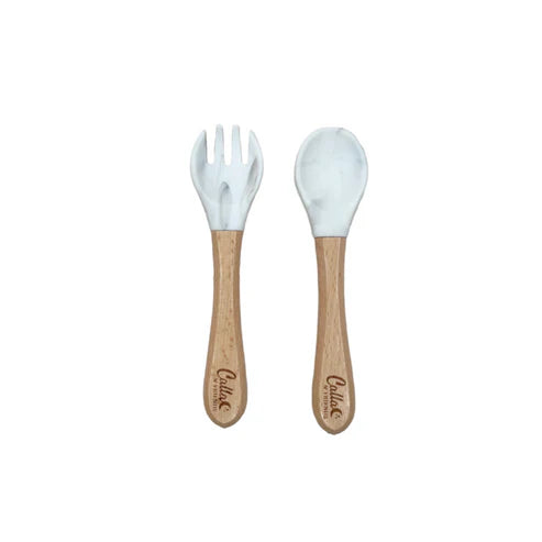 Silicone & Beechwood Toddler Utensil Set