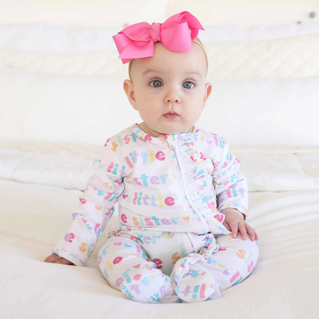 Little Sister Ruffle Zipper Footie