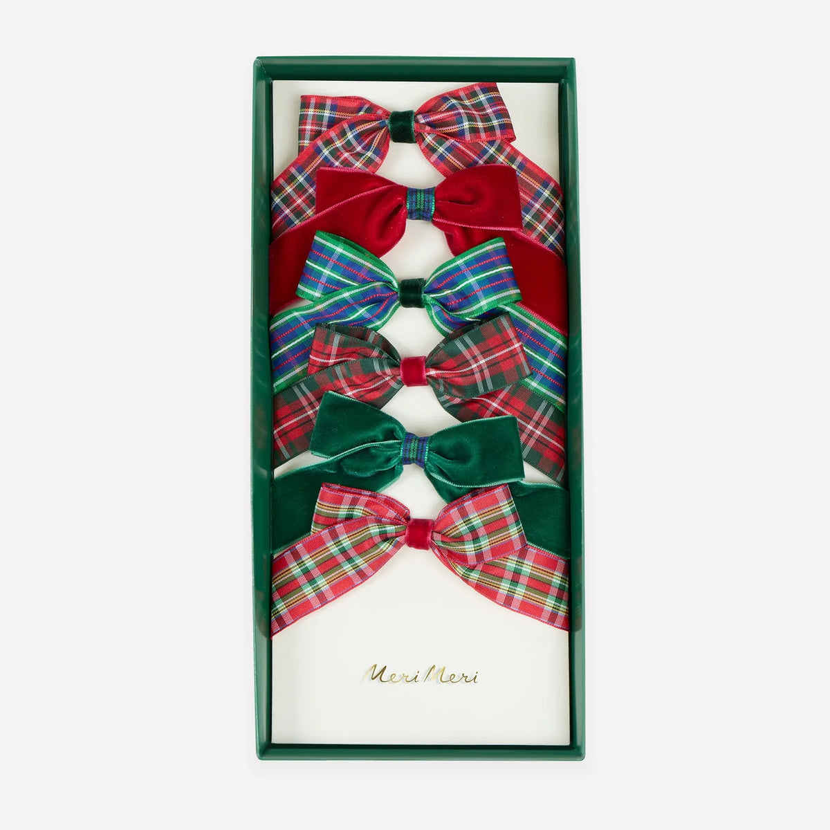 Tartan & Velvet Bow Hair Clips