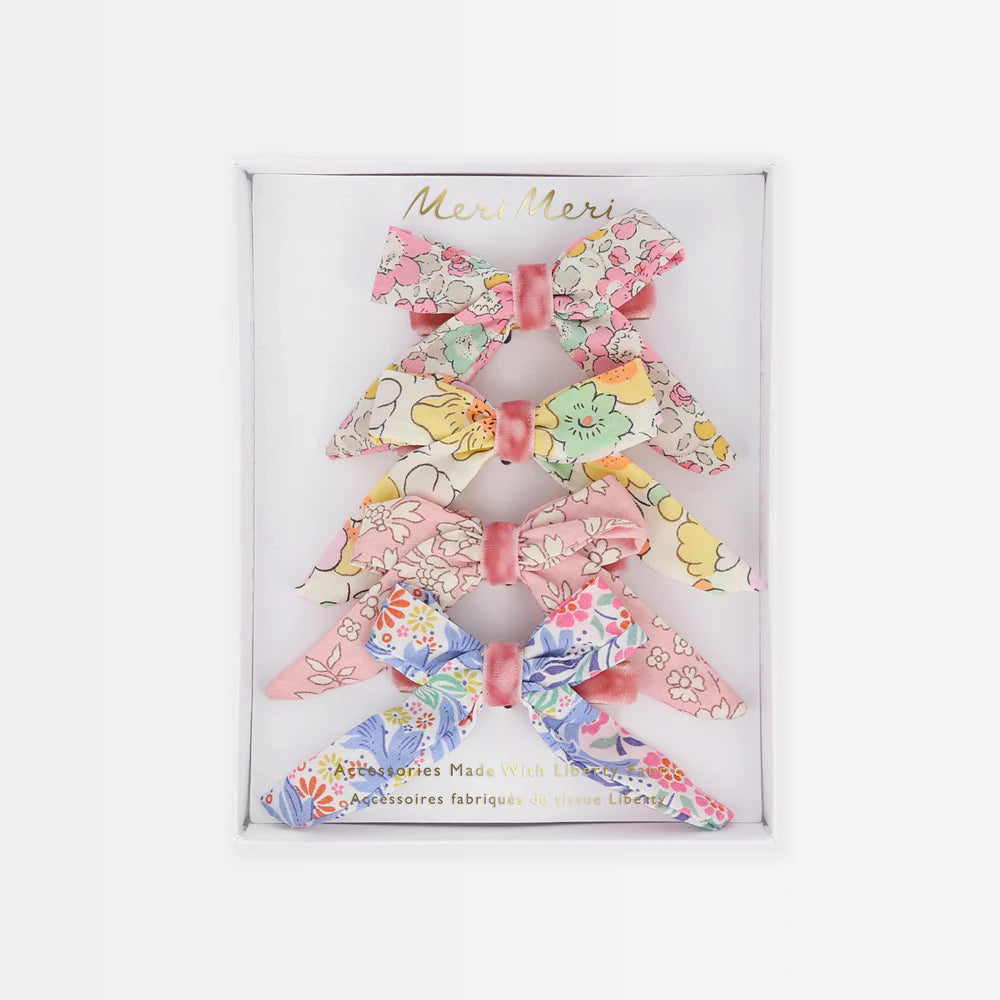 MM Floral Pattern Bow Clips