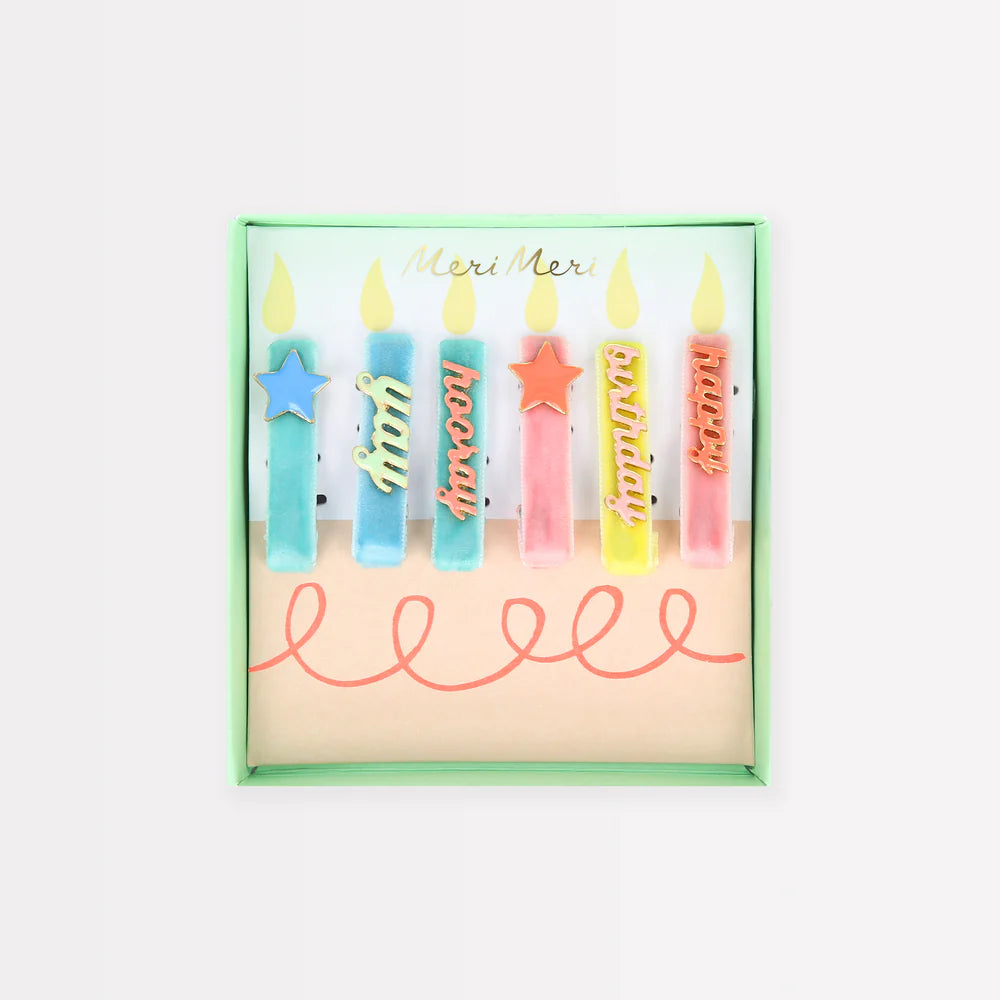 Happy Birthday Enamel Hair Clips