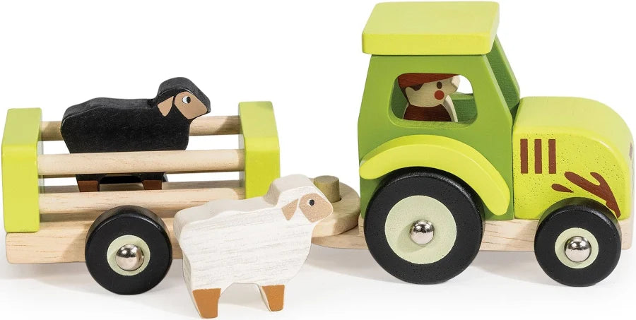 Wooden Tractor and Trailer
