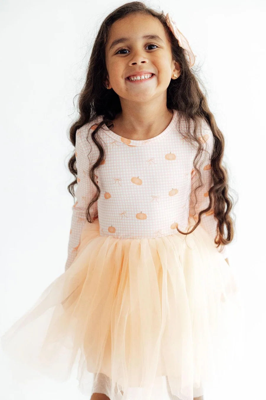 Gingham Pumpkins LS Tutu Dress