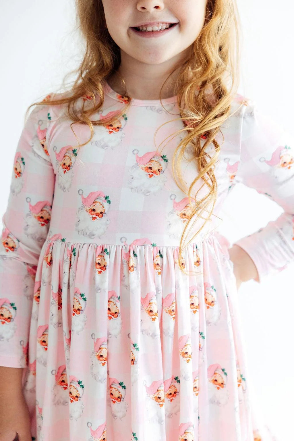 Storybook Santa LS Ruffle Hem Twirl Dress