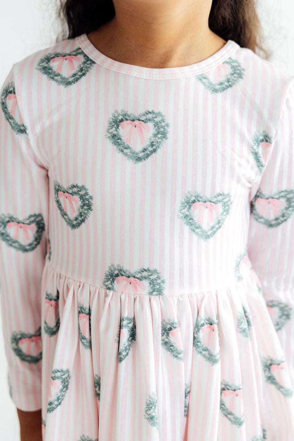 Christmas Charm LS Ruffle Hem Twirl Dress