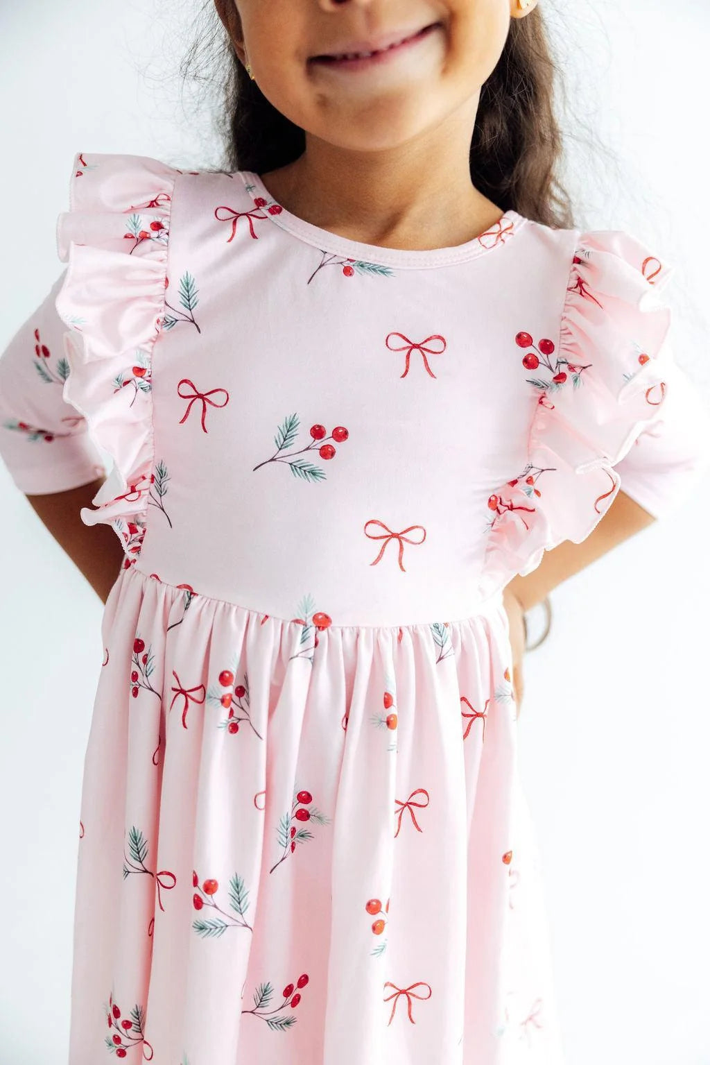 Winter Berries Ruffle Twirl Dress