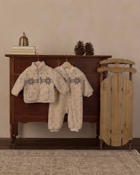 SHEARLING BABY JUMPSUIT NATURAL FAIR ISLE