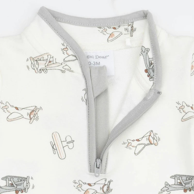 Vintage Airplane Pilots - Zip Neck Romper