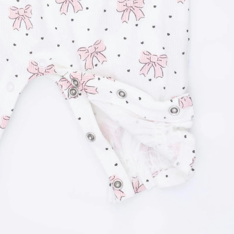Bows and Hearts - Cuffed Sleeve Romper